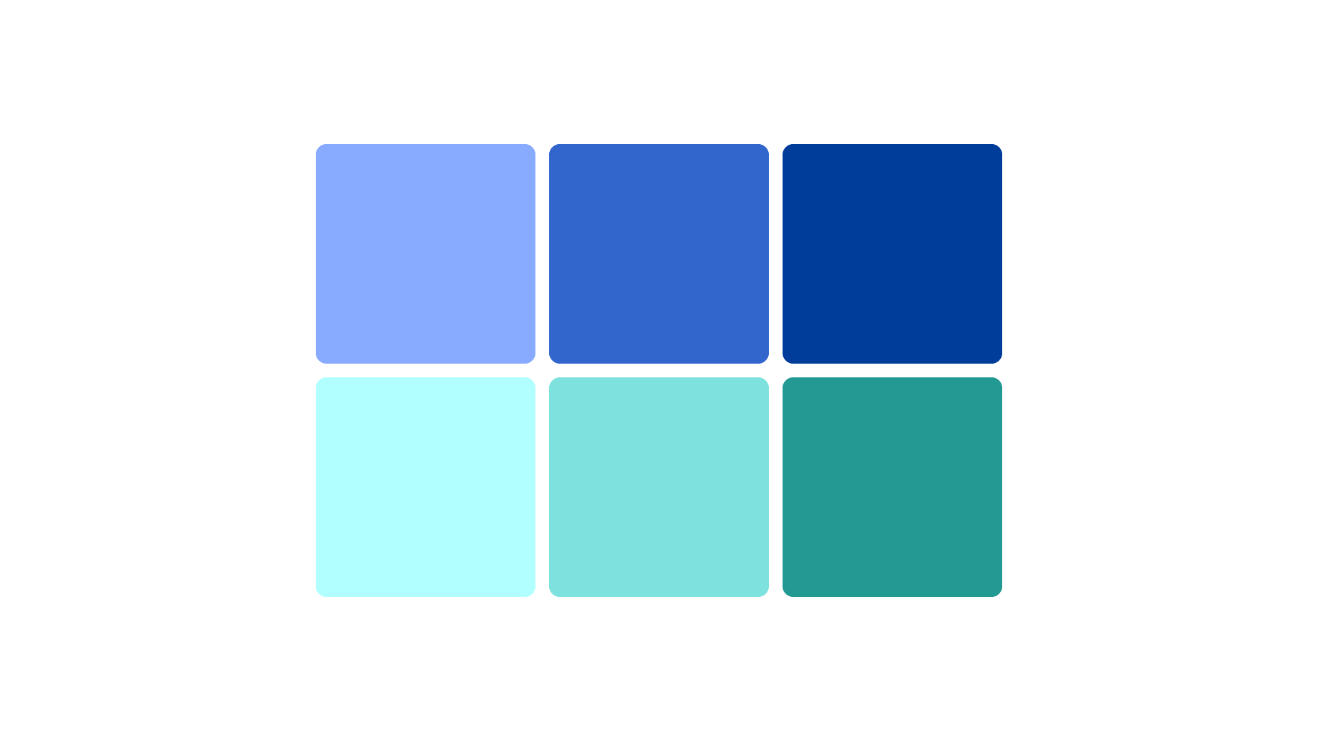 An image of Teal and Blue color swatches